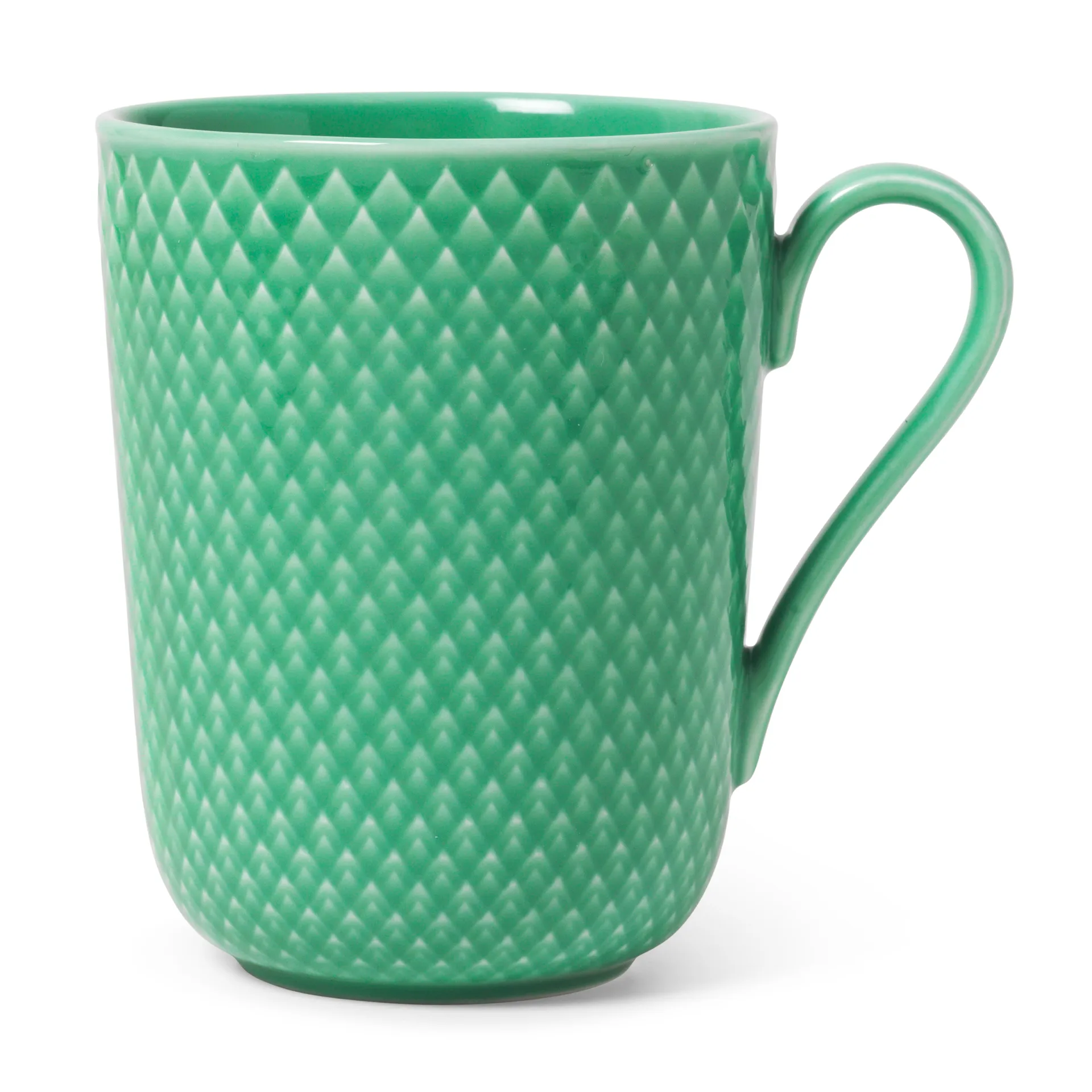 Rhombe Tasse mit Henkel 33cl, Grün Lyngby Porcelæn