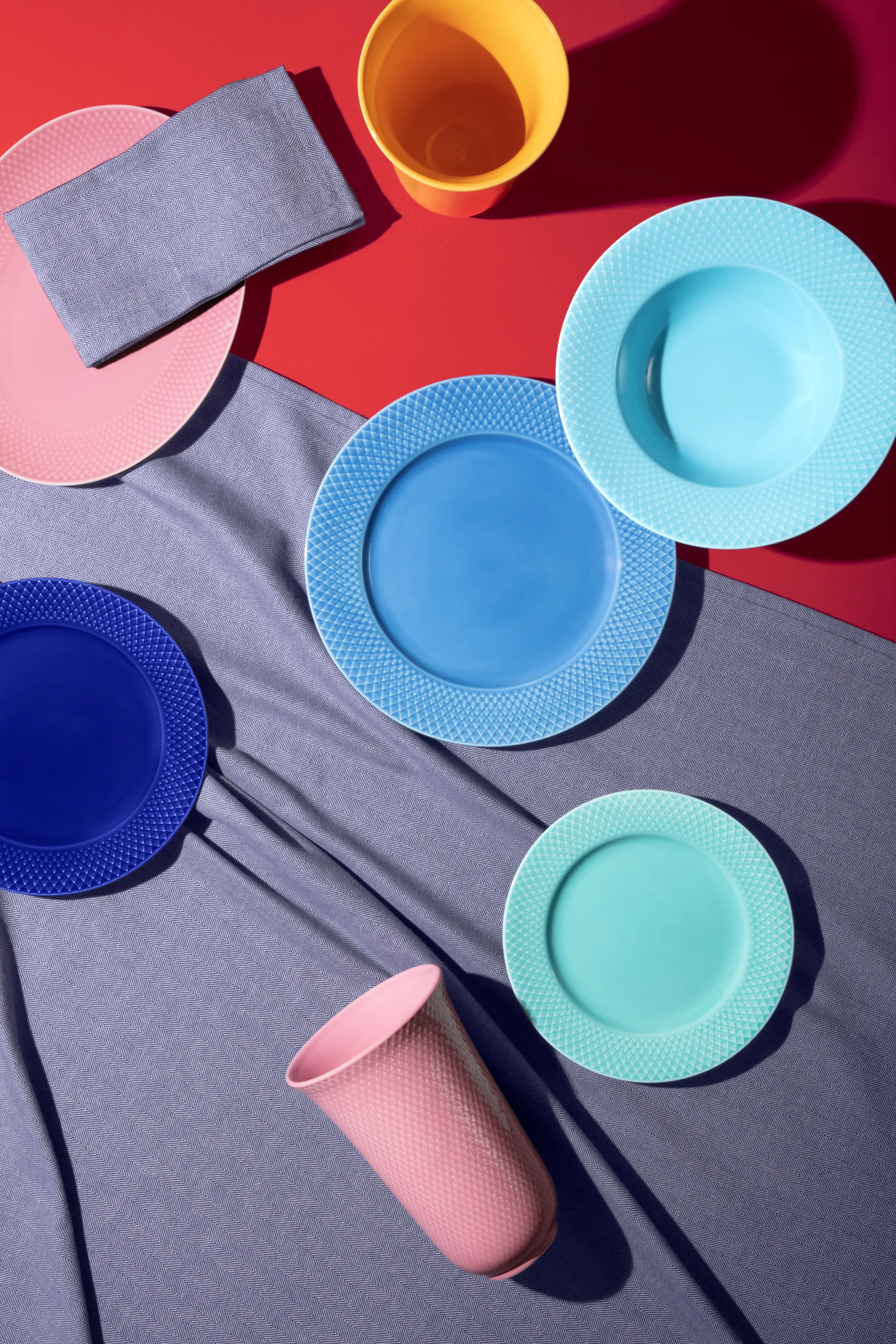 Rhombe tiefer Teller Ø24,5cm, Türkis Lyngby Porcelæn