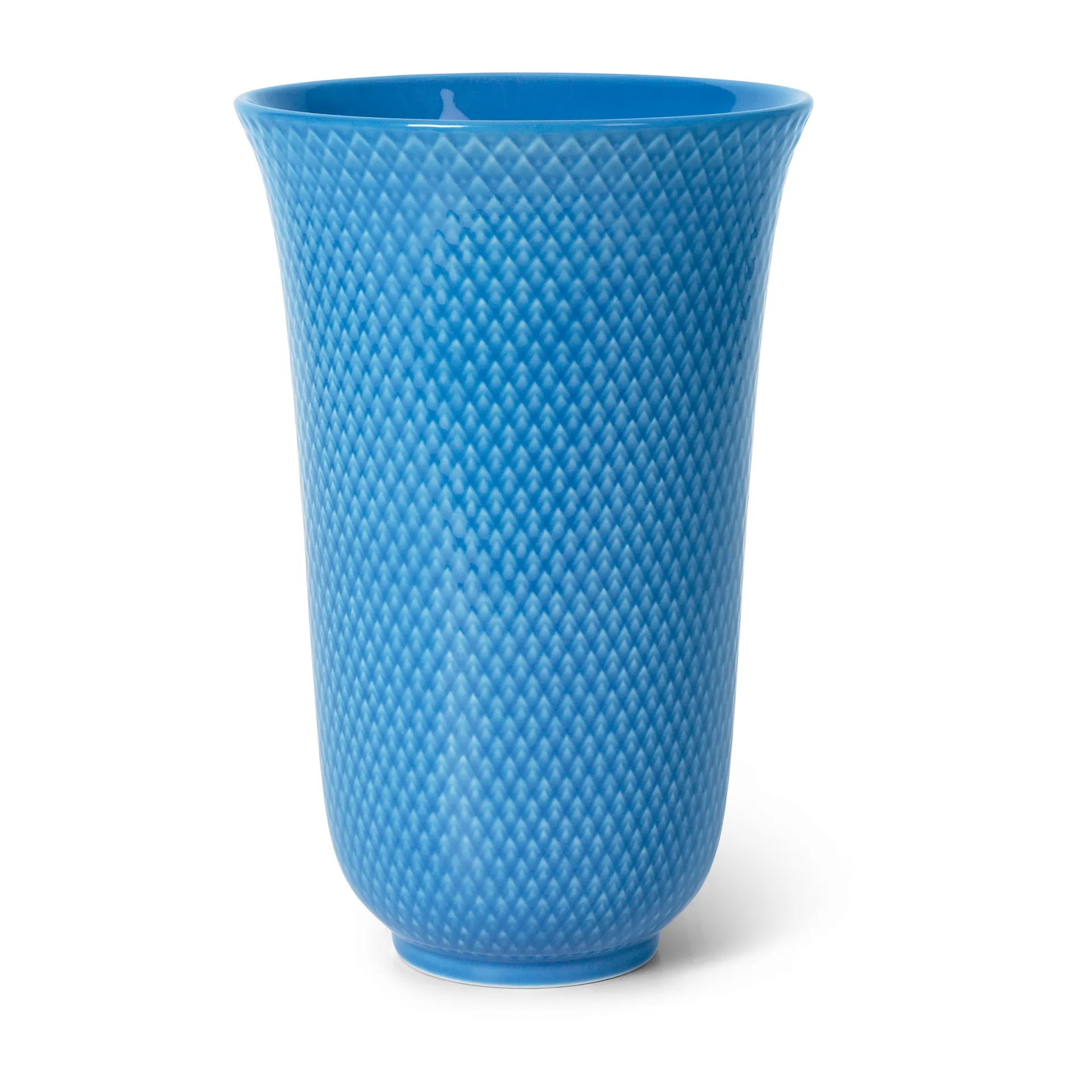 Rhombe Vase 20cm, Blau Lyngby Porcelæn