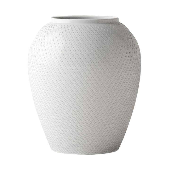 Rhombe Vase Ø21,5cm, weiß Lyngby Porcelæn