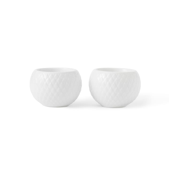 Rhombe Windlicht Ø6,5cm 2er Pack - weiß - Lyngby Porcelæn