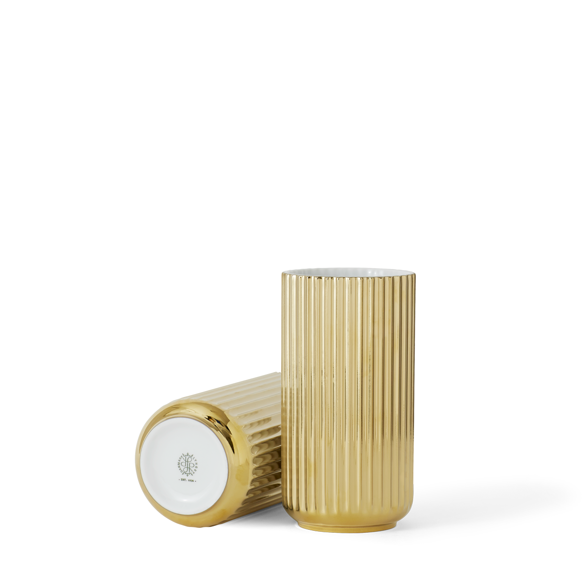 Lyngby Porcelæn Vase Porzellan 20,5 cm Gold