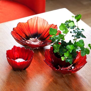 Poppy Schale medium - Rot -schwarz - Målerås Glasbruk