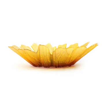 Sonnenblumen Glasschale gelb - Groß Ø34cm - Målerås Glasbruk