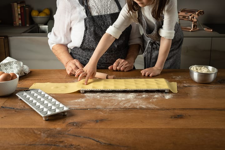 Marcato Ravioliteller inkl Nudelholz eckige Ravioli, 24 st Marcato