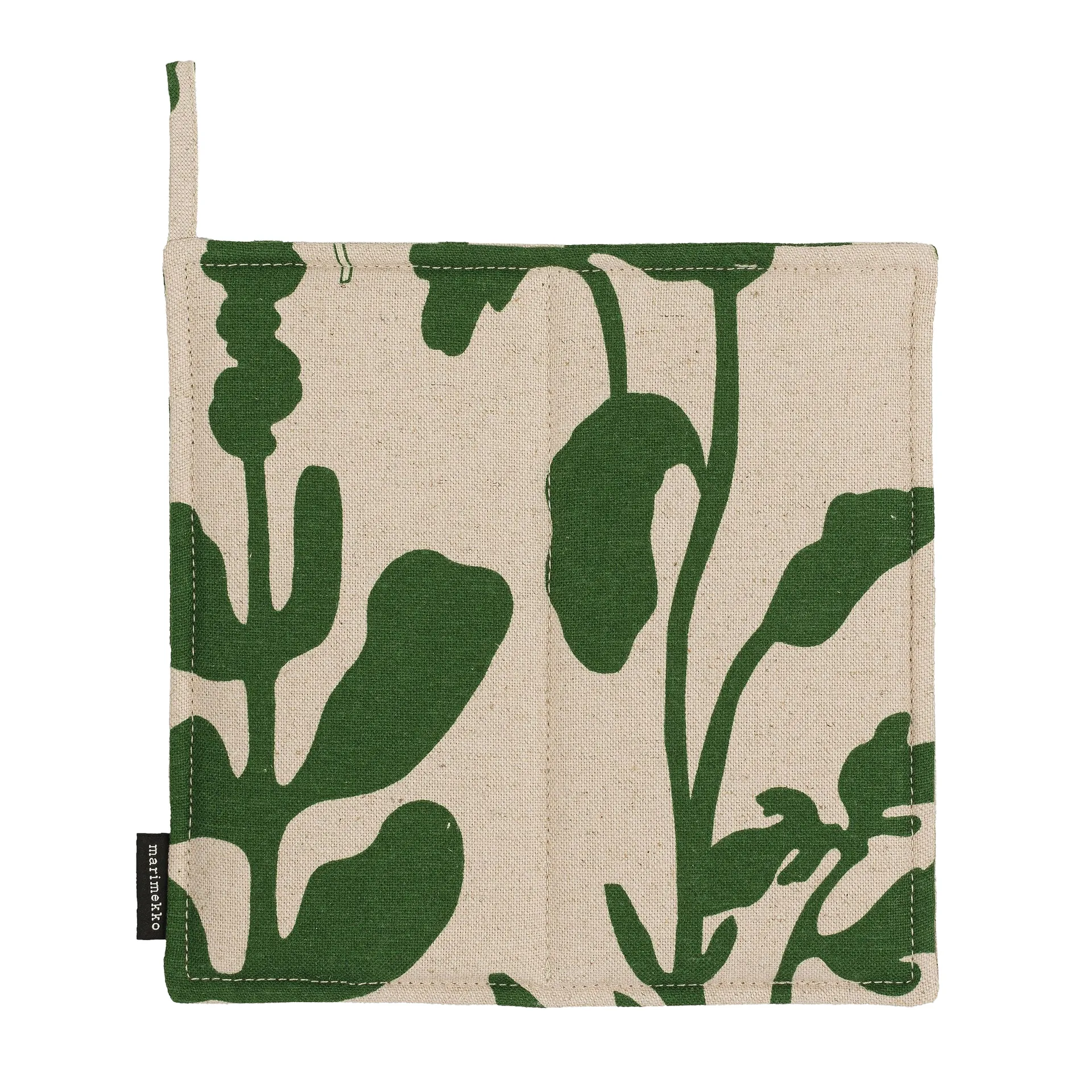 Elokuun Varjot Topflappen, Grün-beige Marimekko