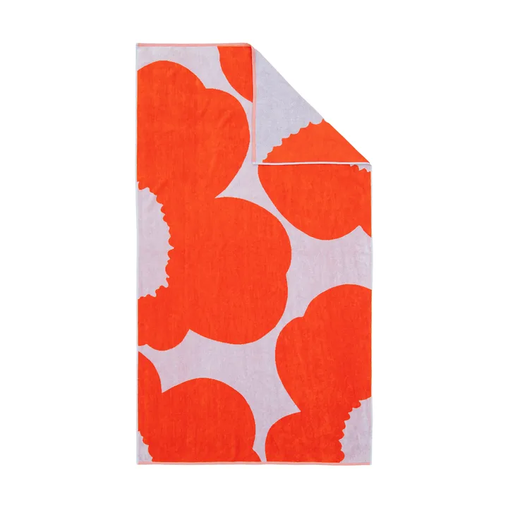 Iso Unikko Badehandtuch - Blue lilac-orange red, 100x180 cm - Marimekko