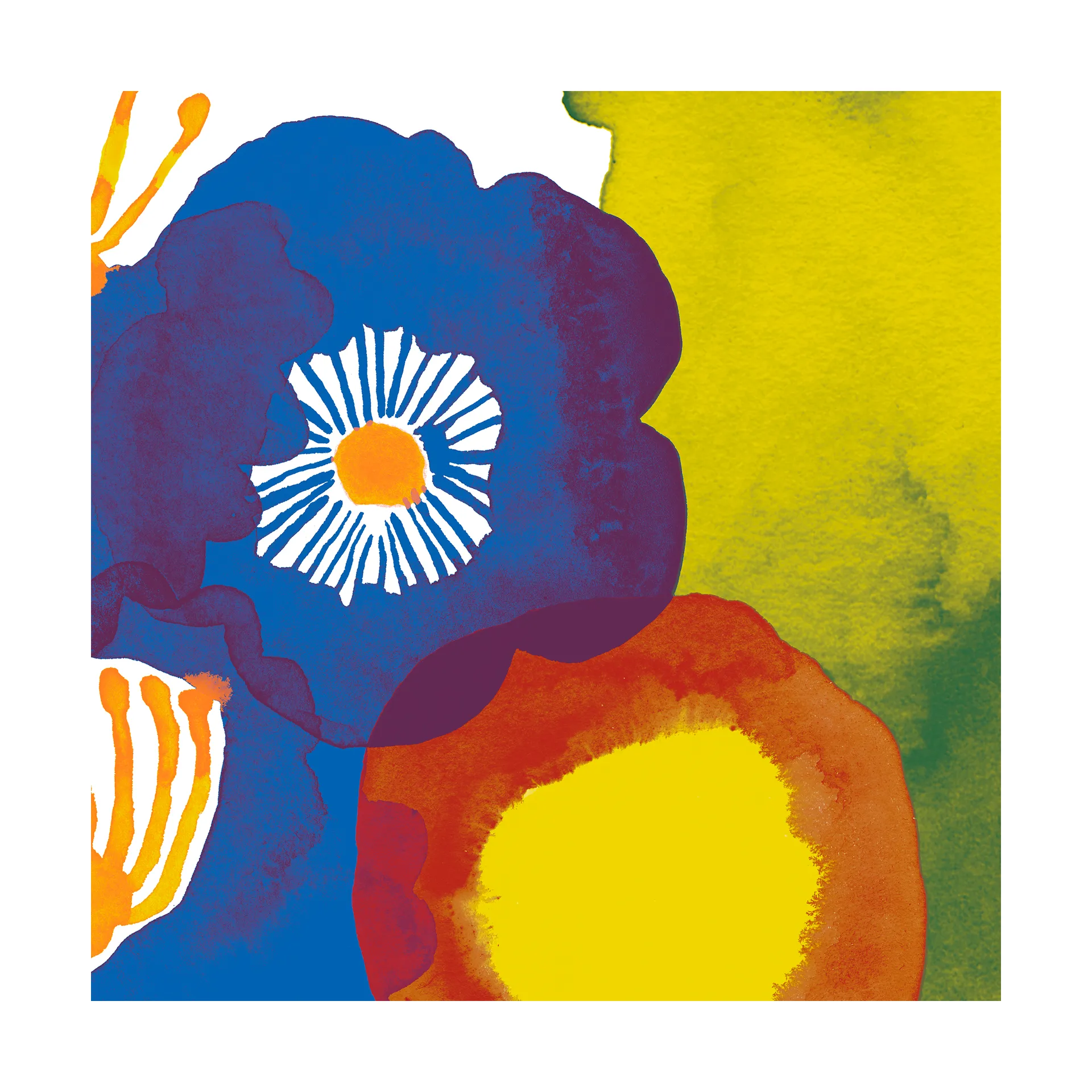 Juhannustaika Serviette 33 x 33cm 20er Pack, Blue-yellow-red Marimekko