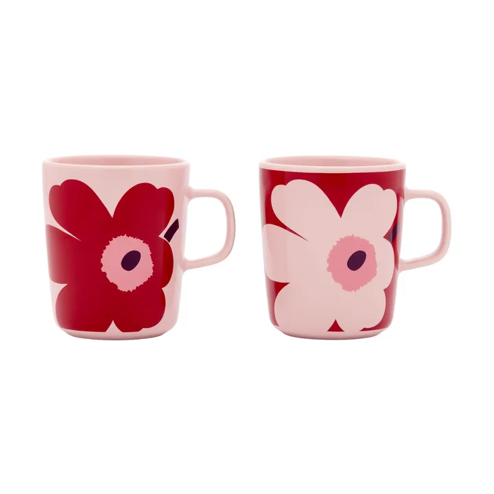 Juhla Unikko Tasse 25 cl 2er Pack - Pink-cranberry-plum - Marimekko