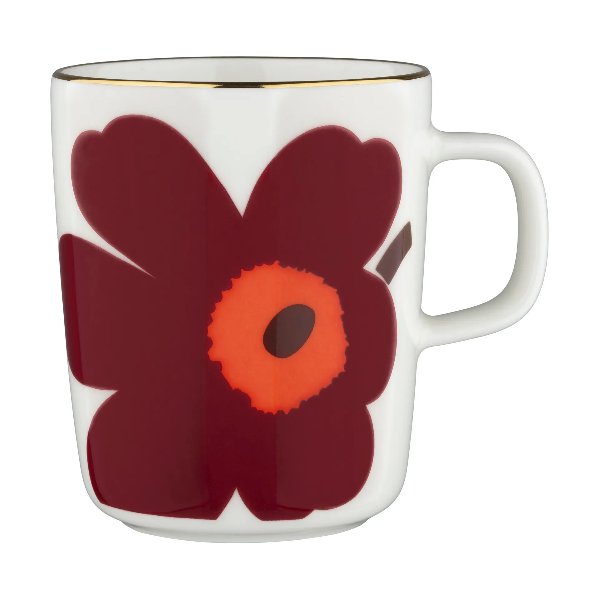 Juhla Unikko Tasse 25 cl 2er Pack, White-burgundy-gold Marimekko