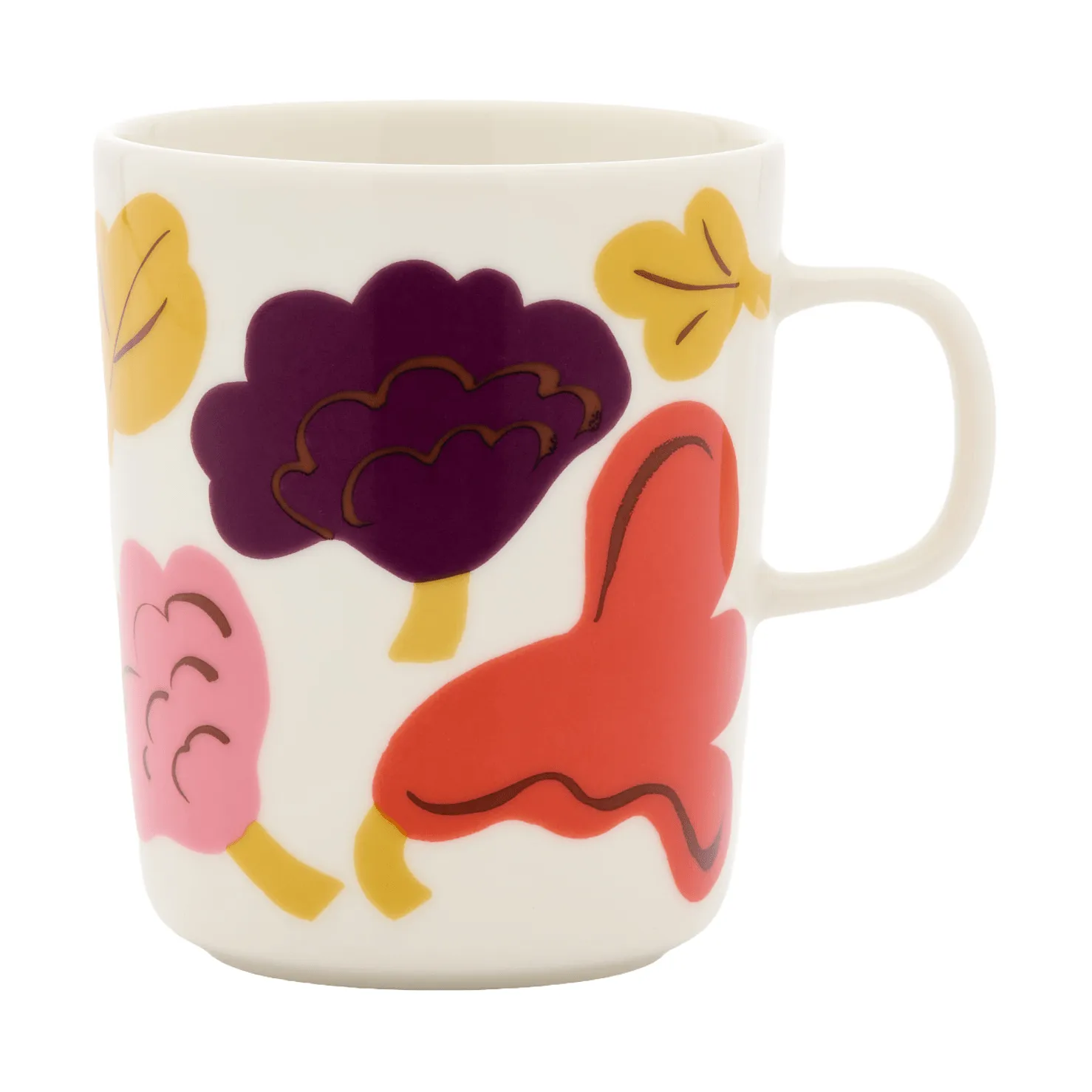 Kukasta Kukkaan Becher, White-pink-terrac-plum, 25 cl Marimekko