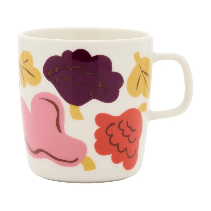 Kukasta Kukkaan Becher - White-pink-terrac-plum, 40 cl - Marimekko