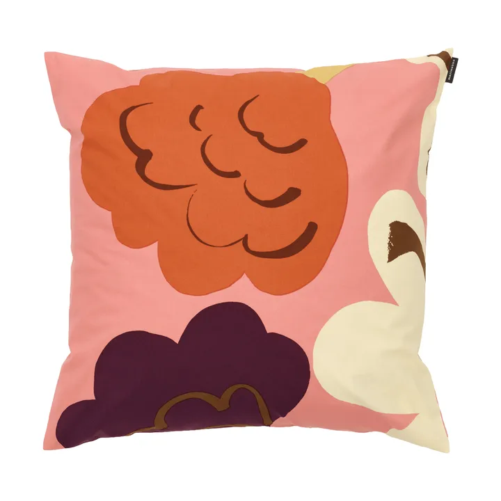 Kukasta Kukkaan Kissenbezug - Pink-Off-White-Pflaume-Terrakotta, 50x50 cm - Marimekko