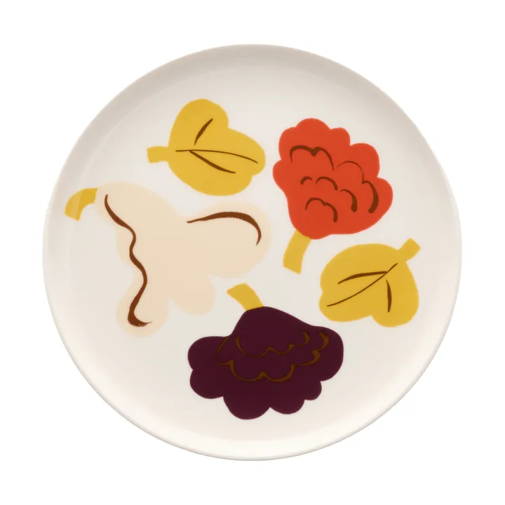 Kukasta Kukkaan Speiseteller - White-vanilla-terrac-plum, Ø20 cm - Marimekko