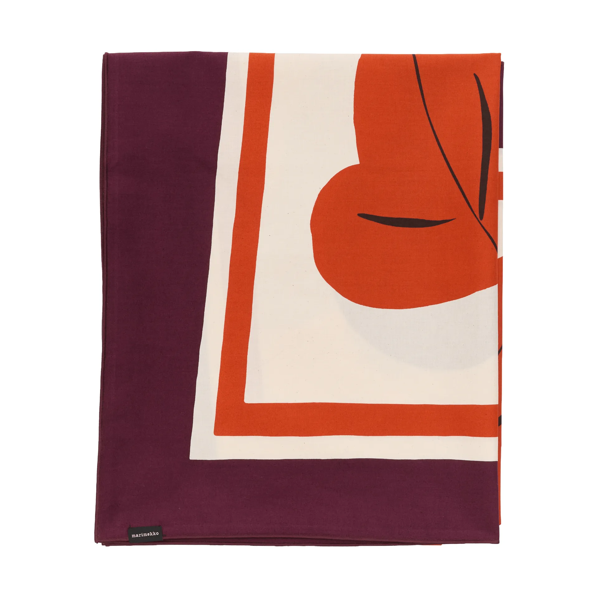 Kukasta Kukkaan Tuch, Hay-plum-bronze-terracotta, 140x140 cm Marimekko