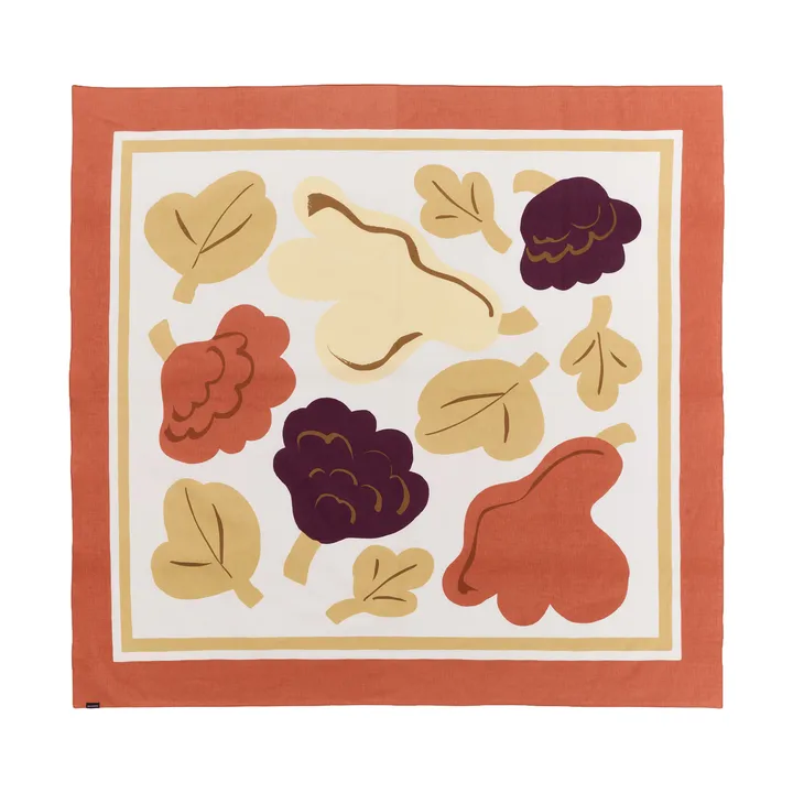 Kukasta Kukkaan Tuch - White-terrac-ochre-plum, 140x140 cm - Marimekko