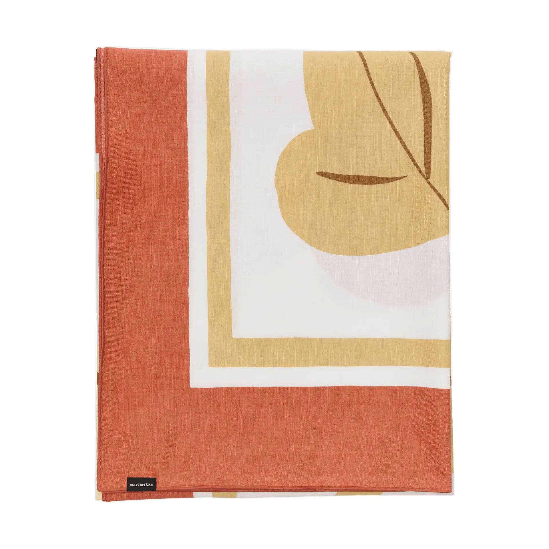 Kukasta Kukkaan Tuch, White-terrac-ochre-plum, 140x140 cm Marimekko