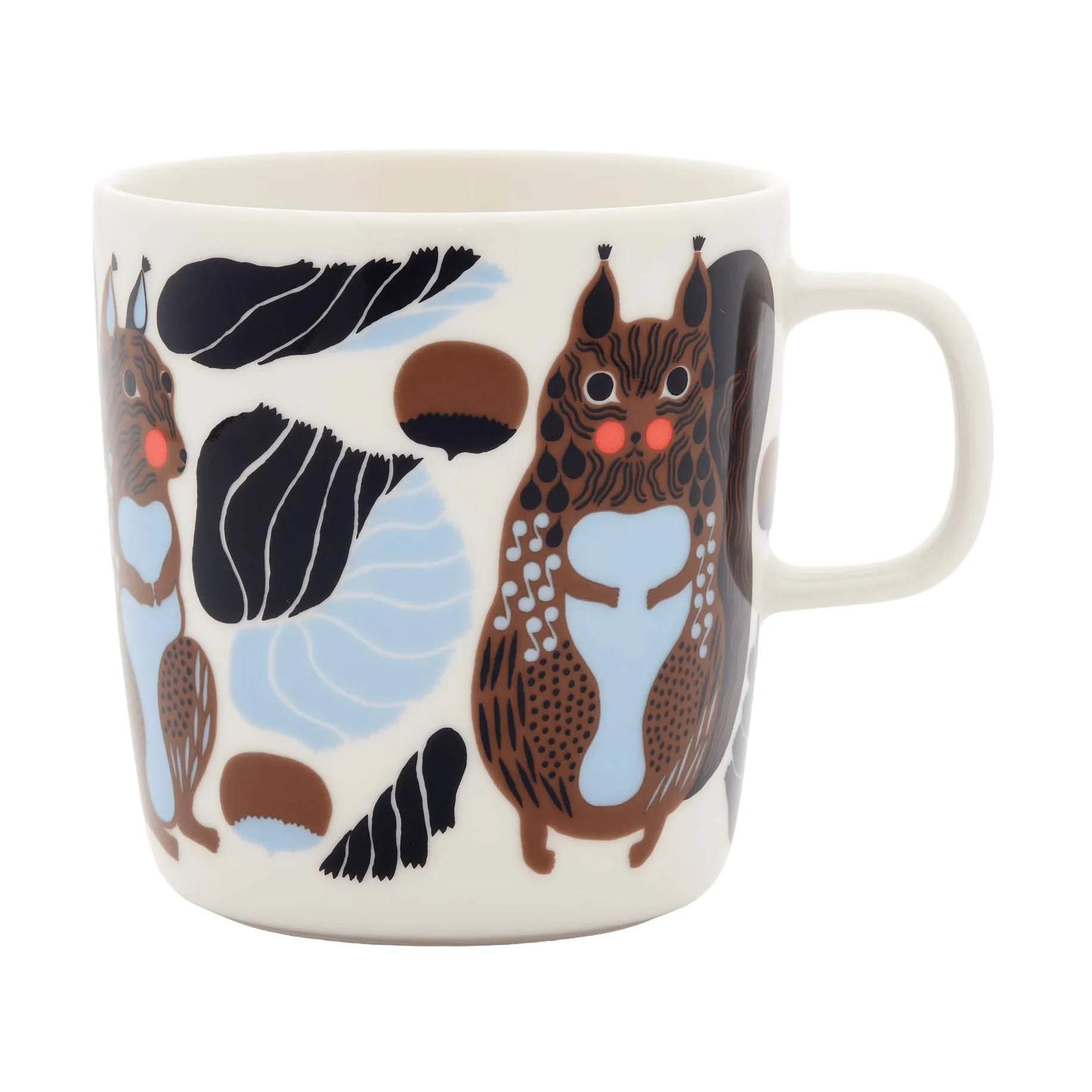 Kurre Becher 40 cl, Weiß-Braun-Schwarz-Hellblau Marimekko