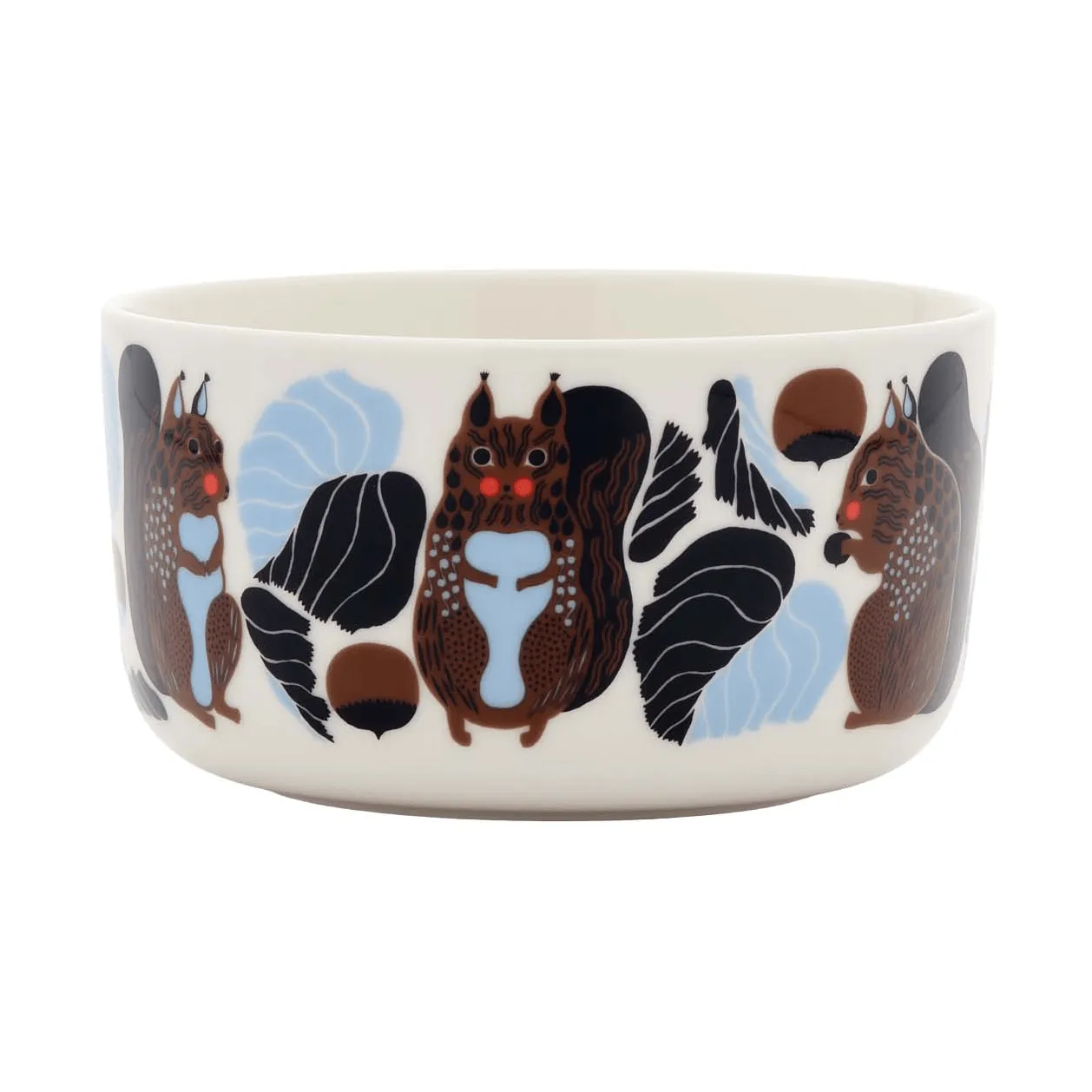 Kurre Schüssel 5 dl, Weiß-Braun-Schwarz-Hellblau Marimekko