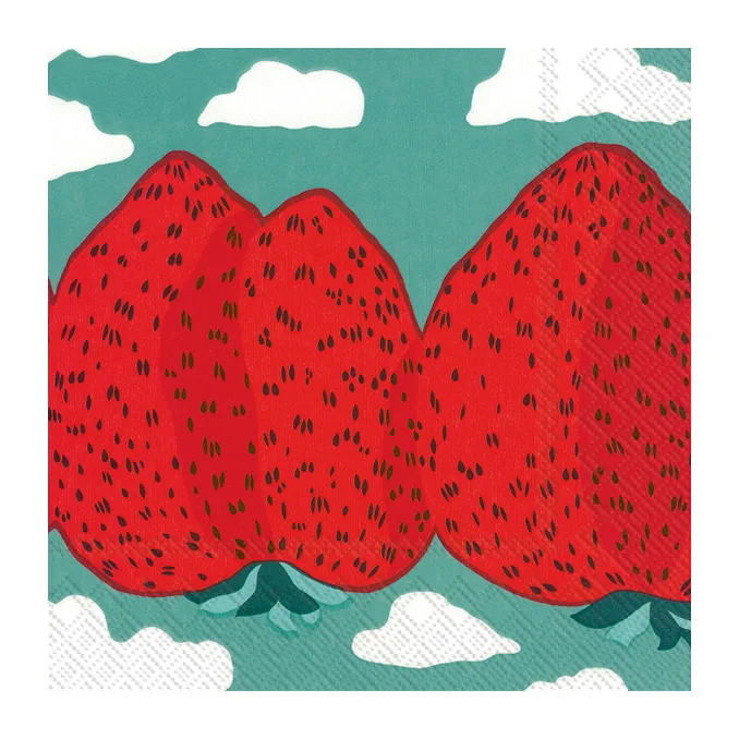Mansikkavuoret Serviette 33 x 33cm 20er Pack, Rot Marimekko
