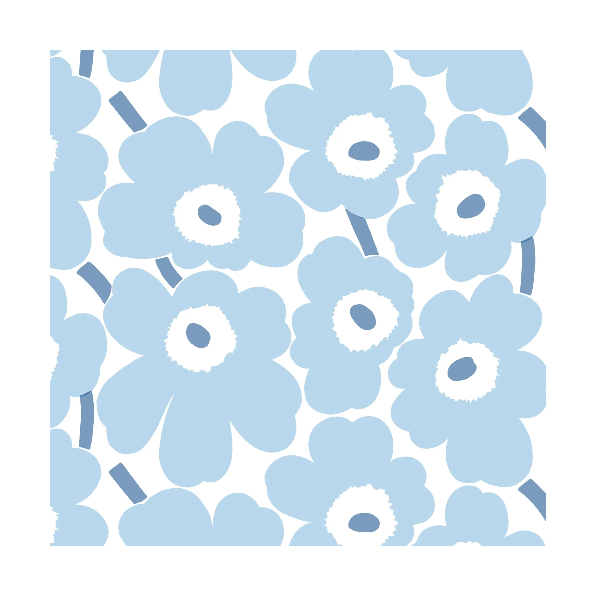 Mini Unikko Serviette 20er-Pack, Light Blue-White Marimekko