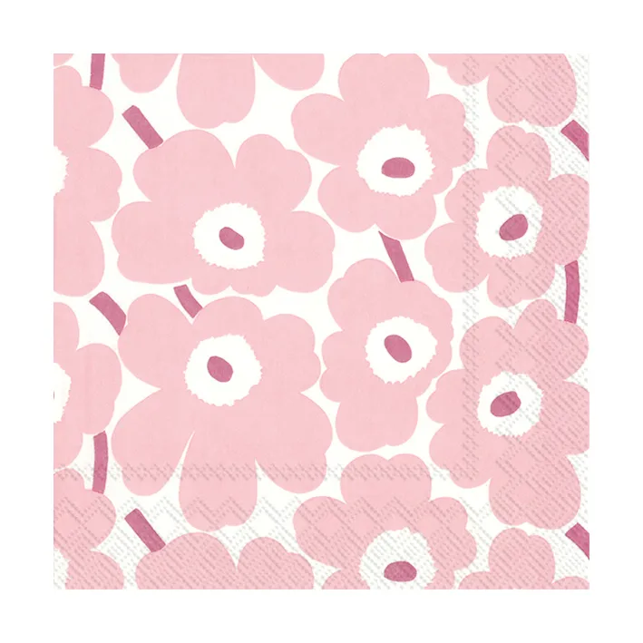 Mini Unikko Serviette 20er-Pack, Light Rose Marimekko