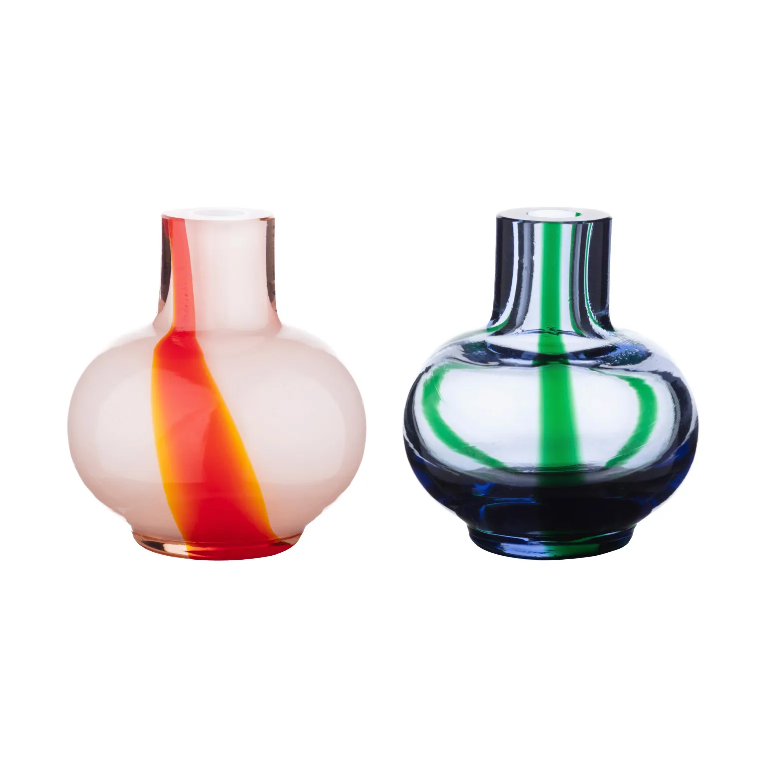 Mini Vase im 2-teiligem Set, Light blue-dark green-red-white Marimekko