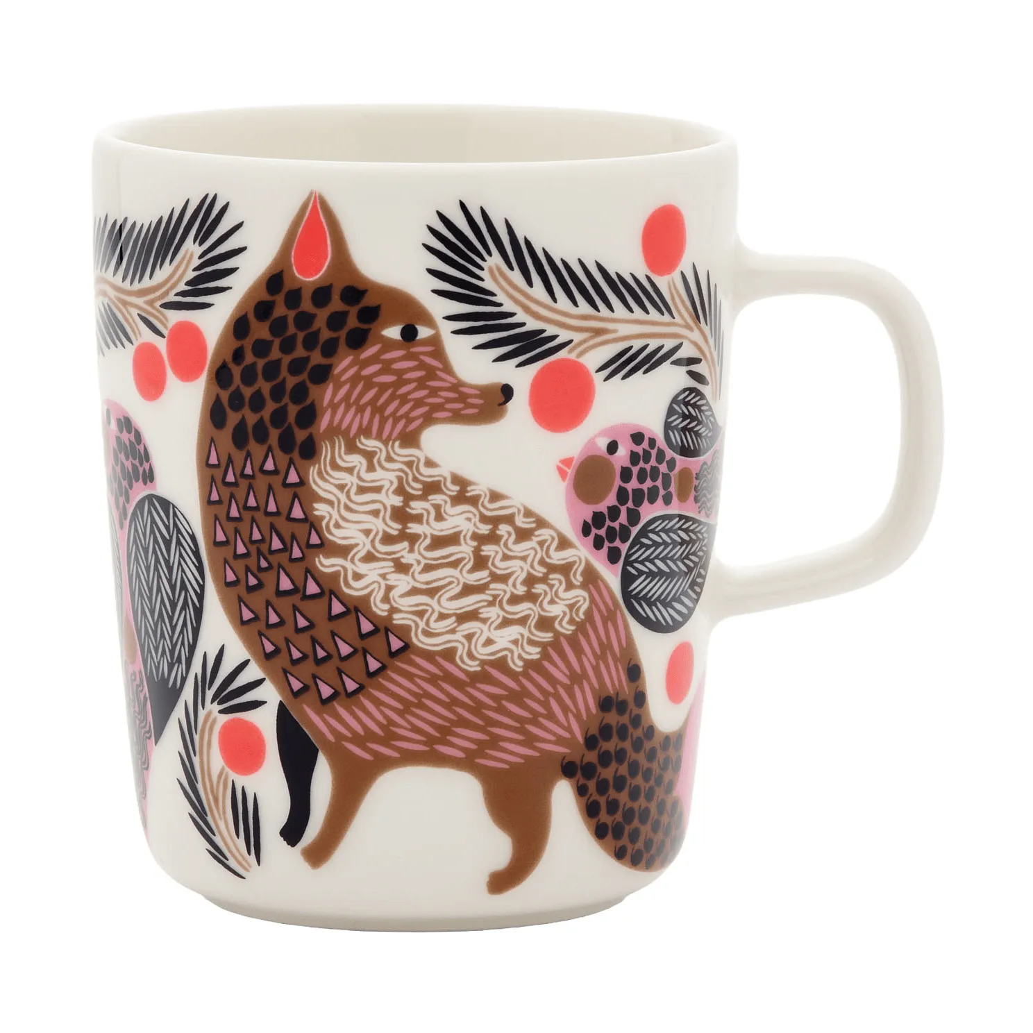 Oiva Ketunmarja Tasse 25 cl, Weiß-Bronze-Pink-Petrol Marimekko