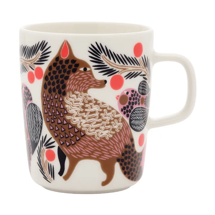 Oiva Ketunmarja Tasse 25 cl - Weiß-Bronze-Pink-Petrol - Marimekko