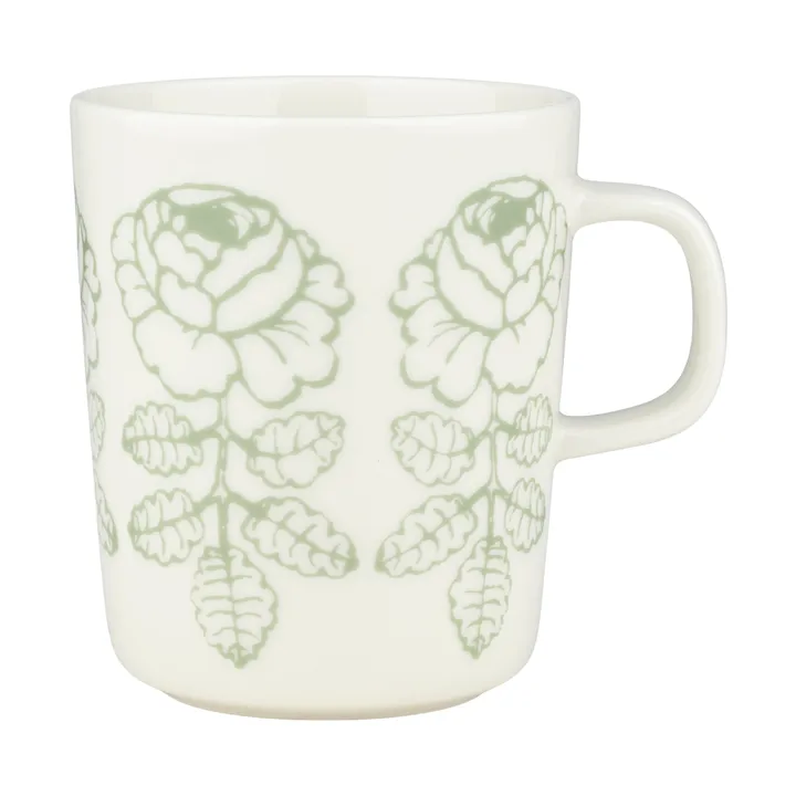 Oiva Vihkiruusu Becher - White, sage, 25 cl - Marimekko
