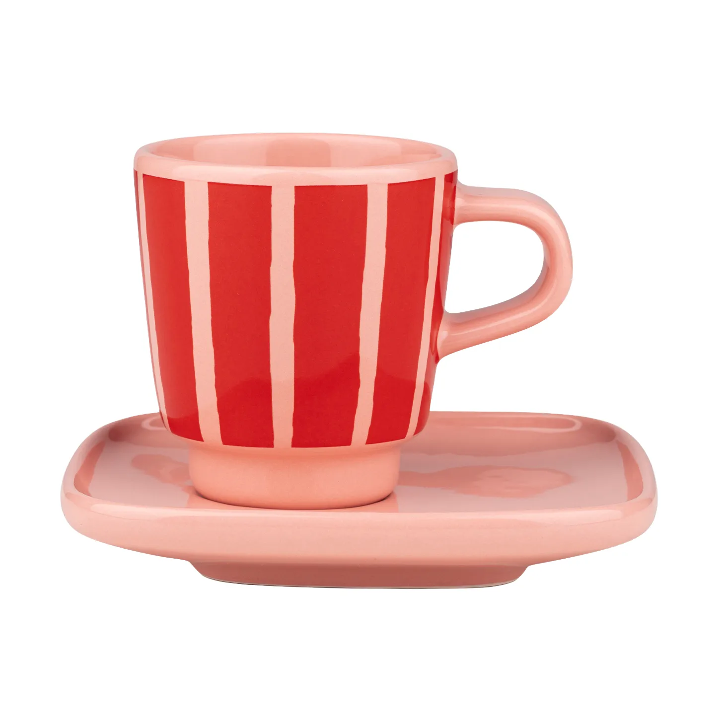 Piccolo Espresso-Tasse mit Untertasse, Salmon red-orange red, 5 cl Marimekko
