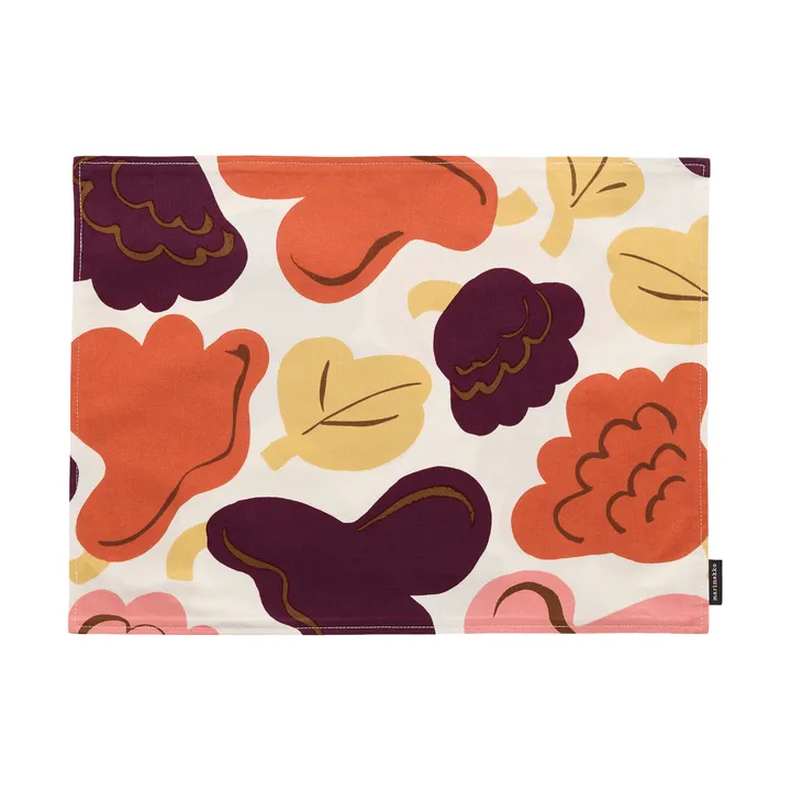 Pieni Kukasta Kukkaan Acryl-Tischset - Off white-plum-pink-terrakotta - Marimekko
