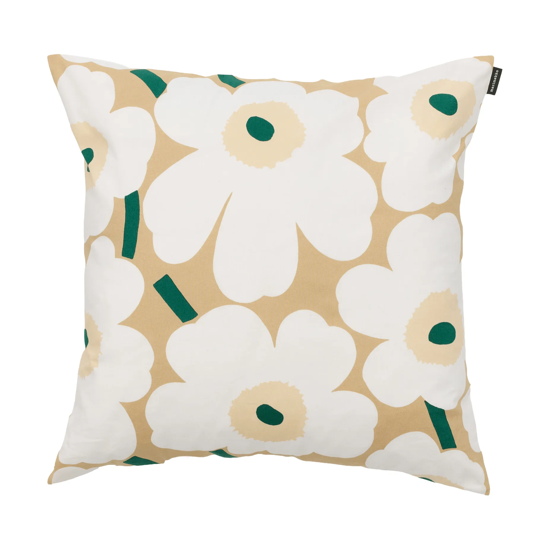 Pieni unikko Kissenbezug 50x50 cm, Sand-weiß-hay-emerald Marimekko