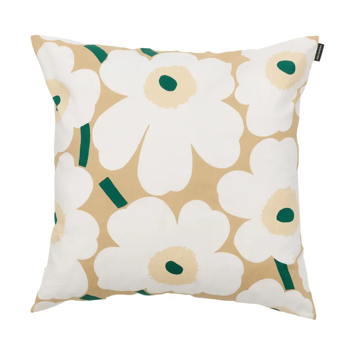 Pieni unikko Kissenbezug 50x50 cm - Sand-weiß-hay-emerald - Marimekko