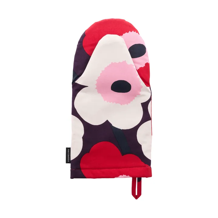 Pieni Unikko Ofenhandschuh - Pflaume/Cranberry/Cremeweiß/Rosa - Marimekko