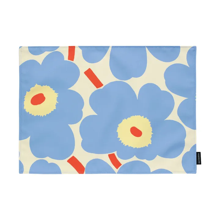 Pieni Unikko Platzdecke - Off white-light blue-melon-orange red, 31x42 cm - Marimekko