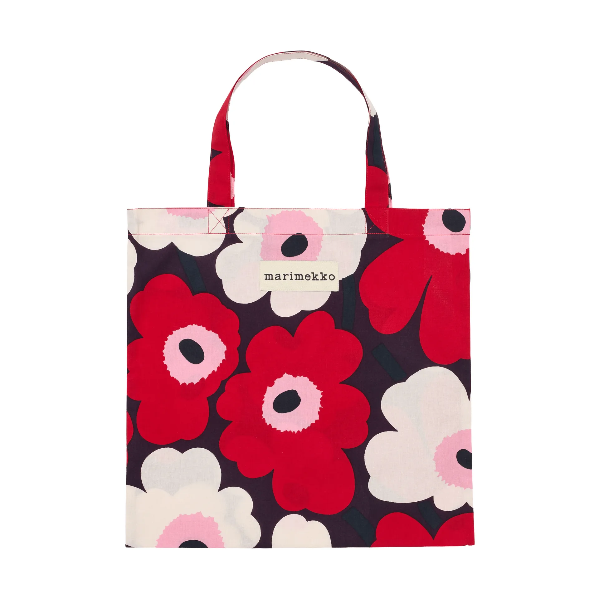 Pieni Unikko Tasche 44x43 cm, Plum-Cranberry-Off white-Rose Marimekko