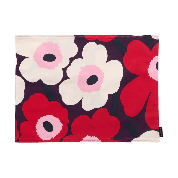 Pieni Unikko Tischset Acryl - Pflaume/Cranberry/Cremeweiß/Rosa - Marimekko
