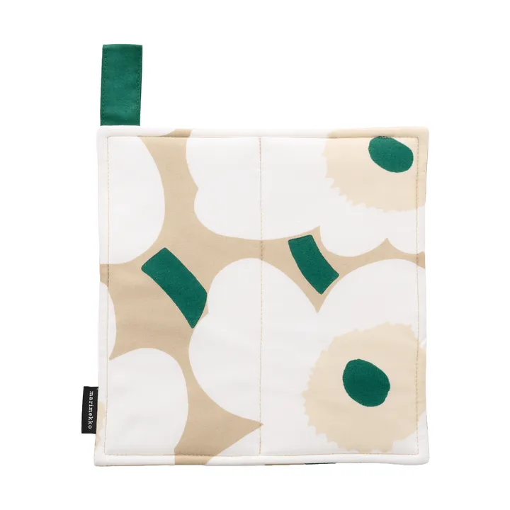 Pieni Unikko Topflappen 21,5x21,5 cm - Sand-weiß-hay-emerald - Marimekko