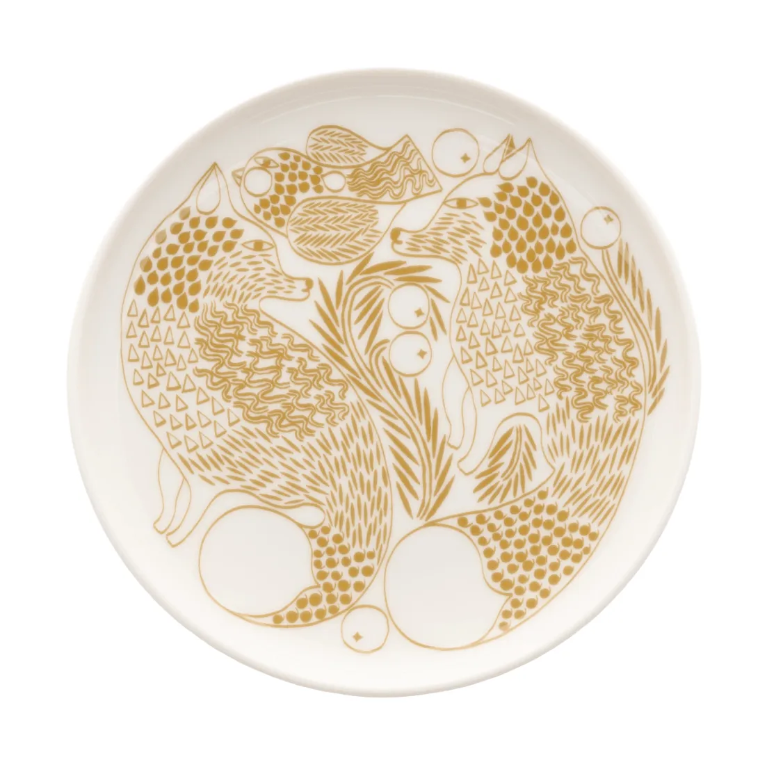 Piirto Ketunmarja Dessertteller, White-Bronze Braun, Ø13,5 cm Marimekko