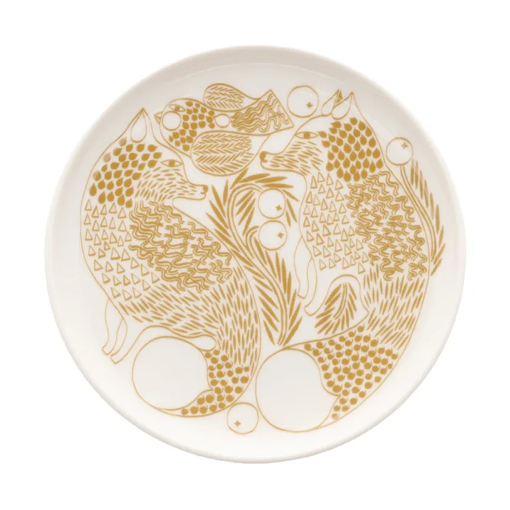 Piirto Ketunmarja Dessertteller - White-Bronze Braun, Ø13,5 cm - Marimekko