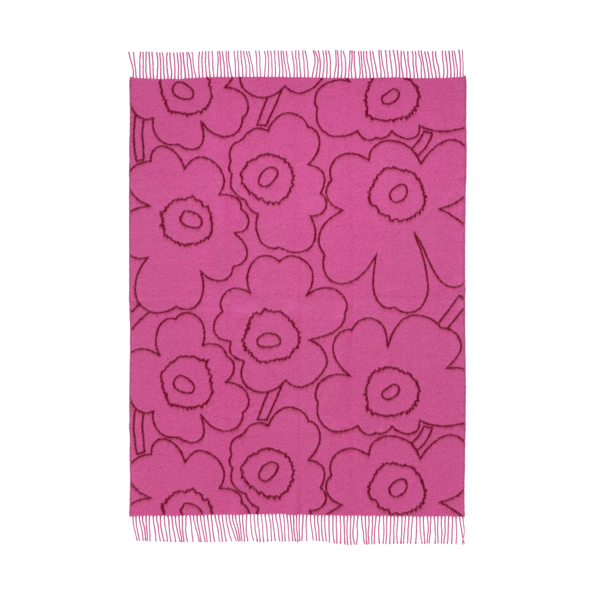 Piirto Unikko Pläd 130x170 cm, Bordeaux-fuchsia Marimekko