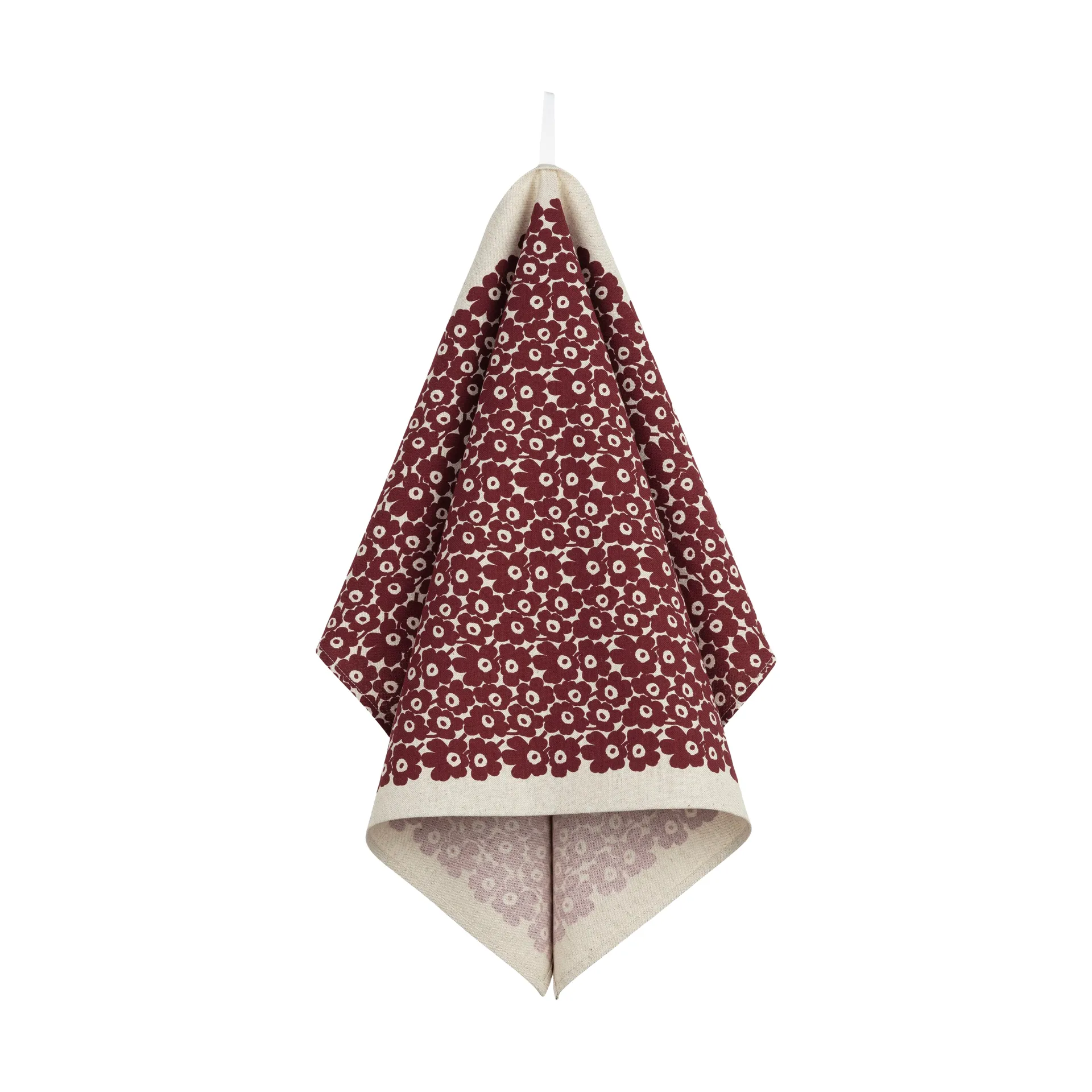 Pikkuinen Unikko köksset im 3-teilig, Linen-burgundy Marimekko