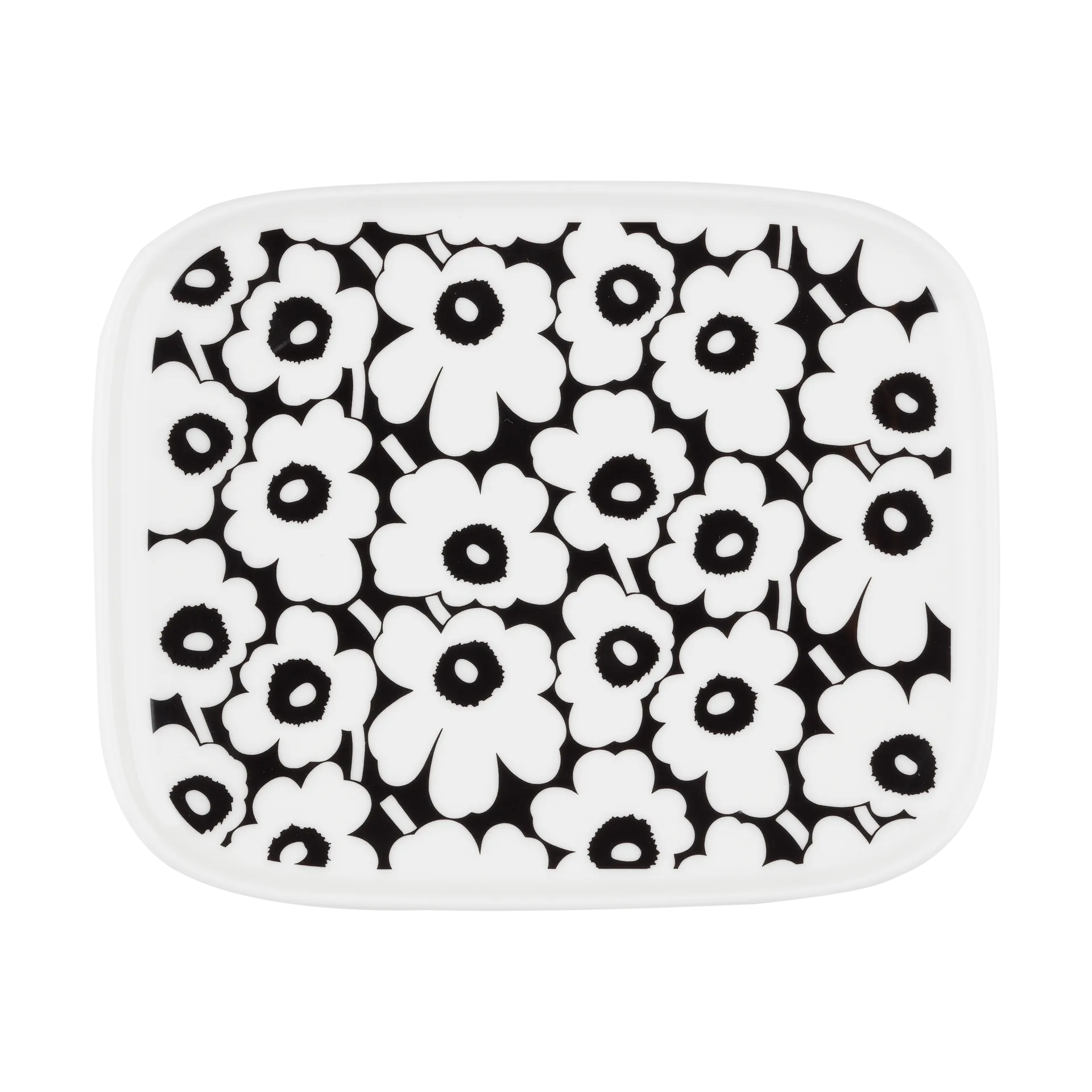 Pikkuinen Unikko Teller 12x15 cm, Black-white Marimekko