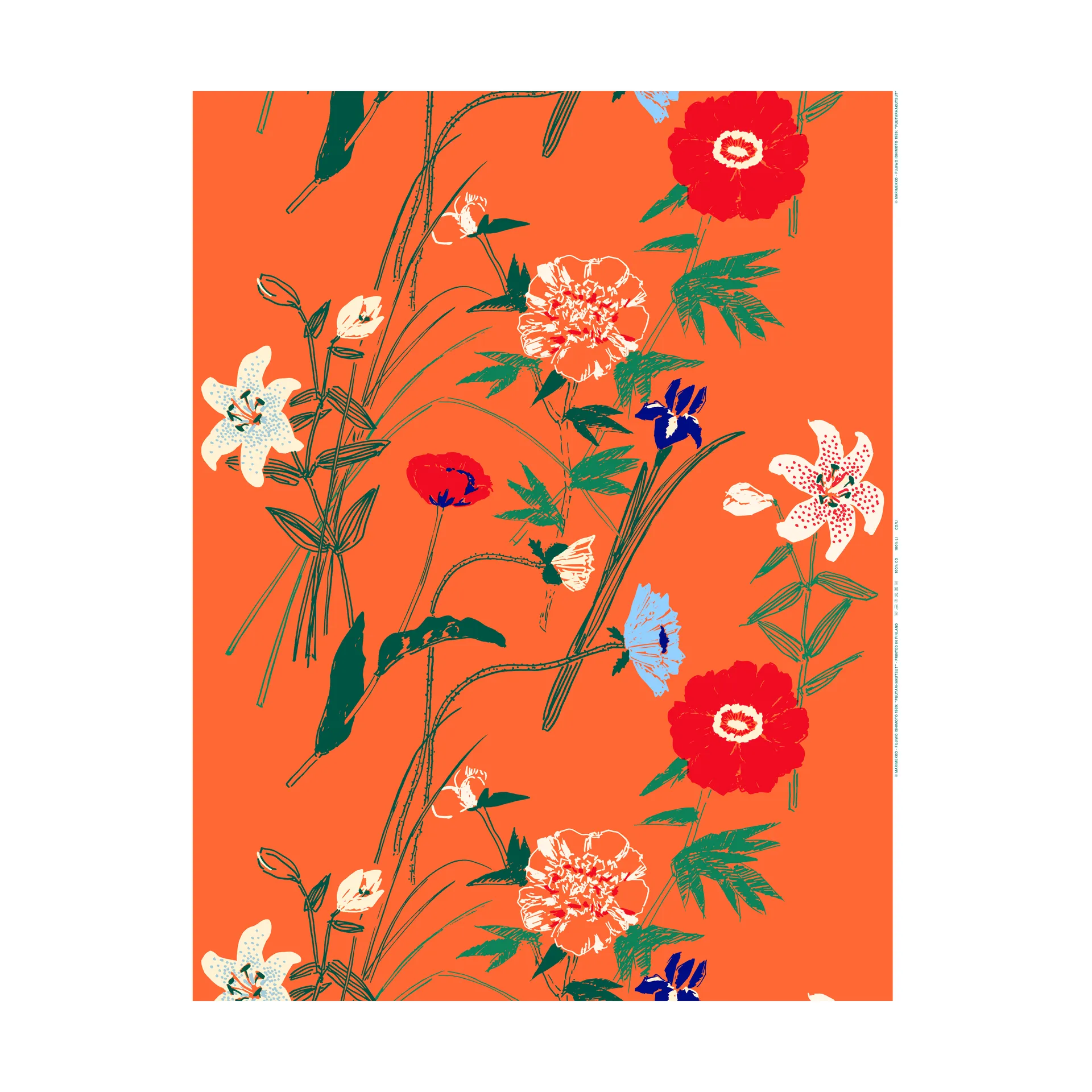 Puutarhakutsut Baumwollstoff, Orange Marimekko