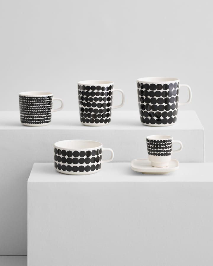 Räsymatto Espressotasse, Schwarz-weiß Marimekko