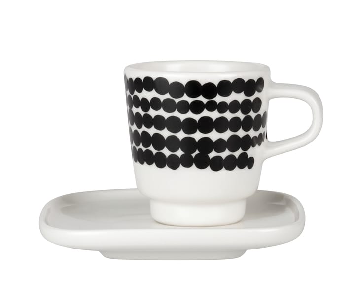 Räsymatto Espressotasse, Schwarz-weiß Marimekko