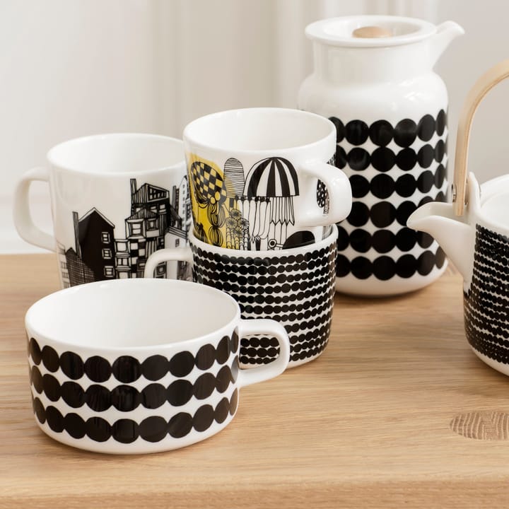 Räsymatto Kaffeetasse 20 cl, Schwarz-weiß Marimekko