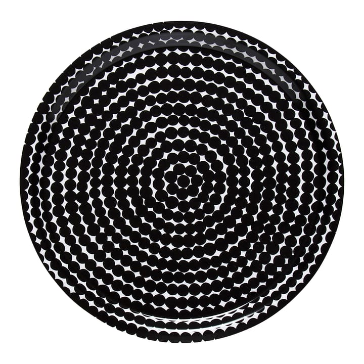 Räsymatto Tablett Ø31cm, Schwarz-weiß Marimekko