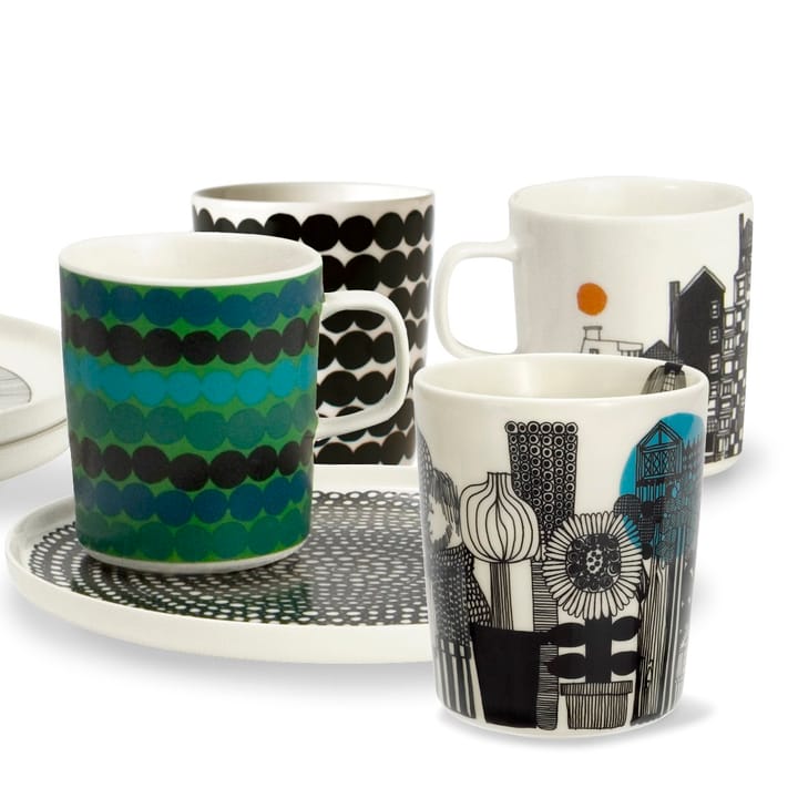 Räsymatto Tasse 25 cl, Schwarz-weiß Marimekko